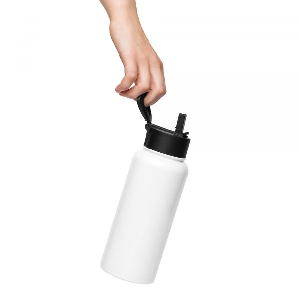 Bouteille d'eau en acier inoxydable avec paille